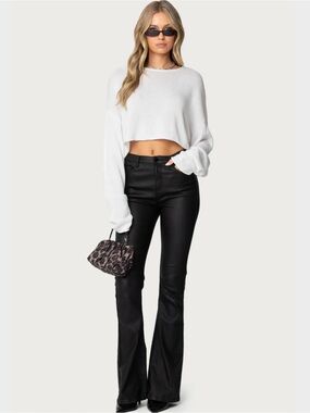 Edikted Black High-Rise Coated Skinny Jeans